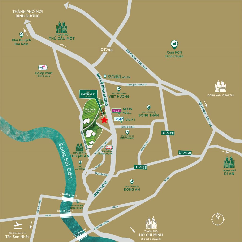 vị trí emerald golf view