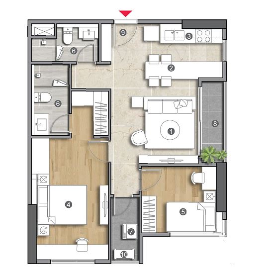 mặt bằng the emerald golf view