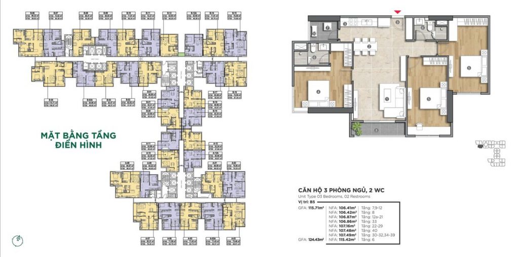 mặt bằng the emerald golf view